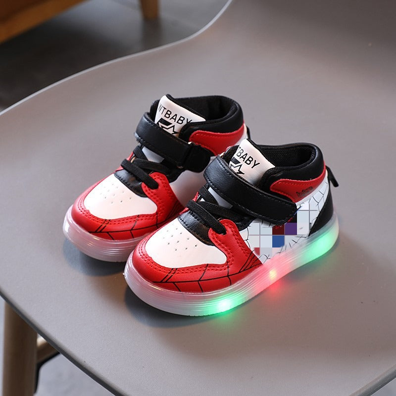 Luminous casual shoes, baby soft soled shoes, luminous shoes, boys and girls board shoes