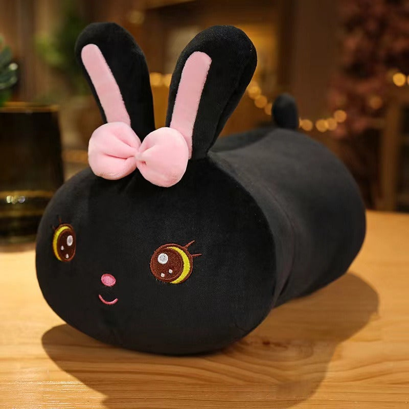 Cute ultra soft multi-color bunny pillow for girls to sleep with plush toy bunny doll long pillow